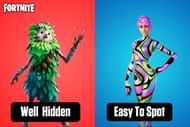 Top three skins to use to remain hidden and three to avoid in Fortnite (Image via Sportskeeda)